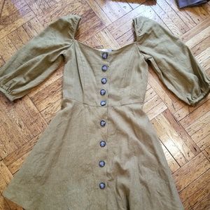 Zara Button Up Linen Dress